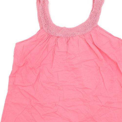 Great Plains Womens Pink Polyester Basic Tank Size S Scoop Neck - Crochet Detail