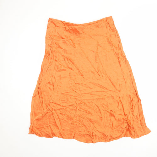 Marks and Spencer Womens Orange Viscose A-Line Skirt Size 16