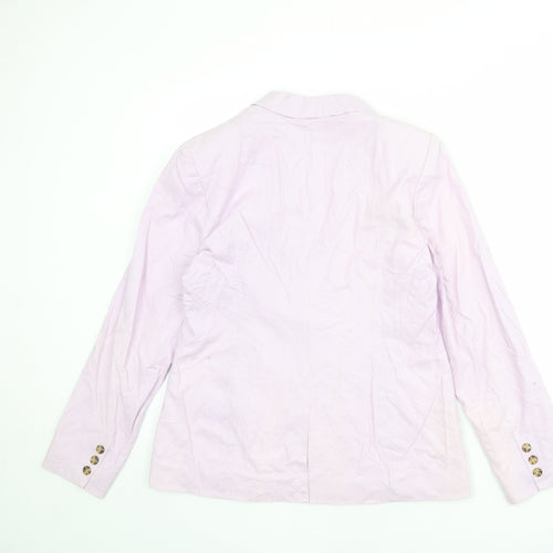 Basque Company Womens Purple Linen Jacket Blazer Size 12