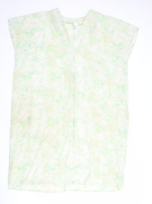 H&M Womens Multicoloured Geometric 100% Cotton Kaftan Size M V-Neck Pullover