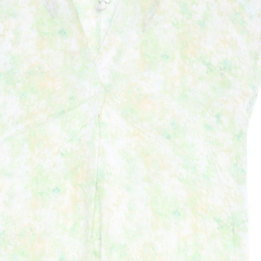 H&M Womens Multicoloured Geometric 100% Cotton Kaftan Size M V-Neck Pullover