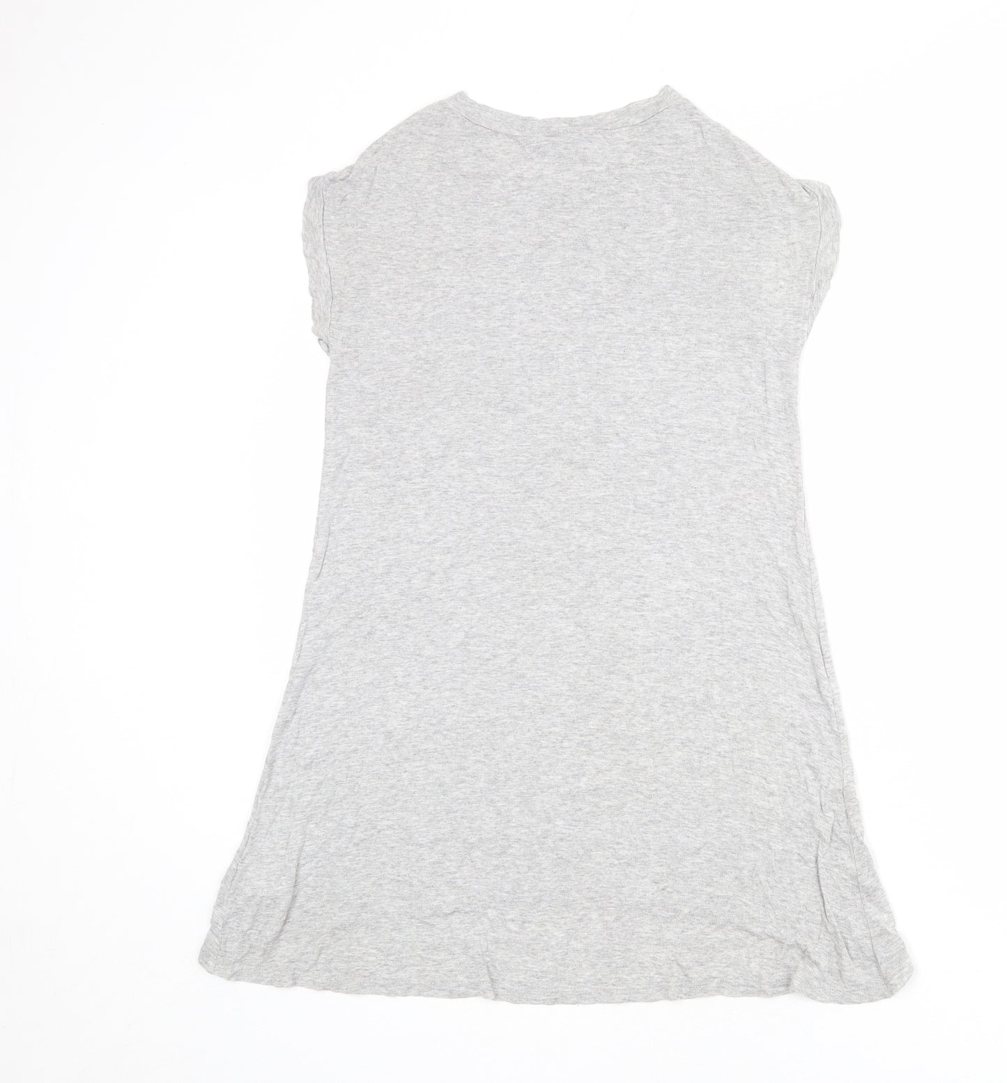 Topshop Womens Grey Viscose T-Shirt Dress Size 8 Crew Neck Pullover