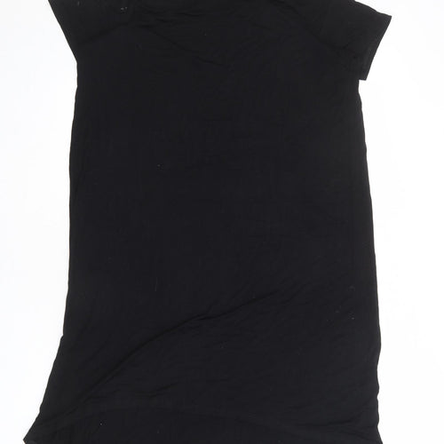 Sparkle & Fade Womens Black Viscose T-Shirt Dress Size S Crew Neck Pullover