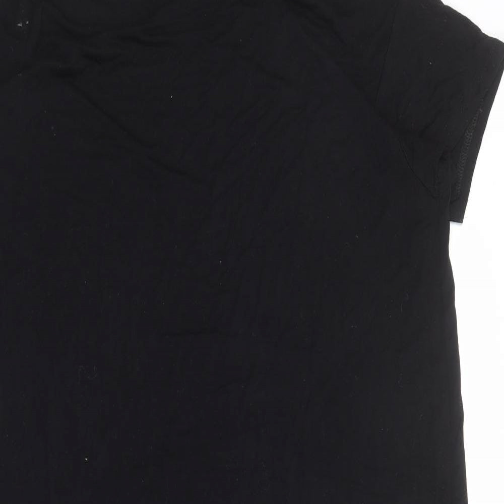 Sparkle & Fade Womens Black Viscose T-Shirt Dress Size S Crew Neck Pullover