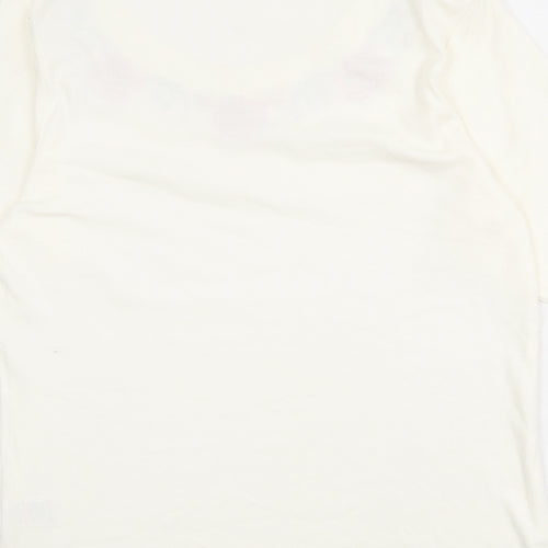 Cotton Traders Womens Ivory 100% Cotton Basic T-Shirt Size 18 Round Neck