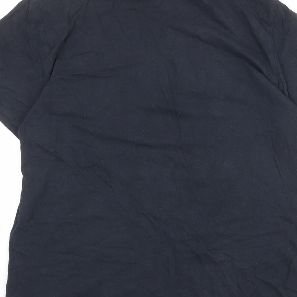 Superdry Mens Blue Cotton T-Shirt Size 2XL Crew Neck