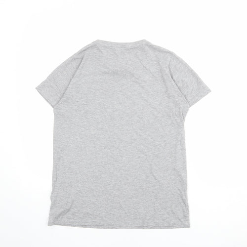 New Look Womens Grey Cotton Basic T-Shirt Size 10 Round Neck - Oui Cheri