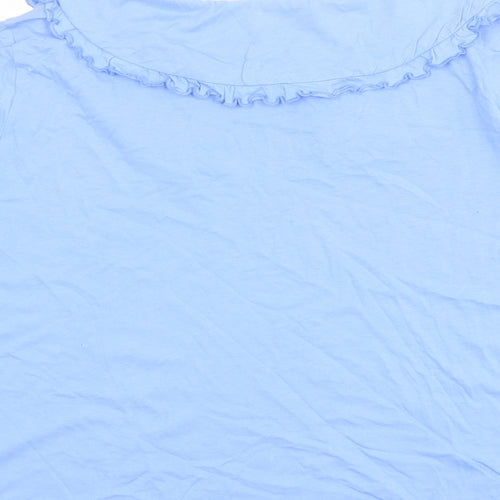New Look Womens Blue 100% Cotton Basic T-Shirt Size 18 Collared
