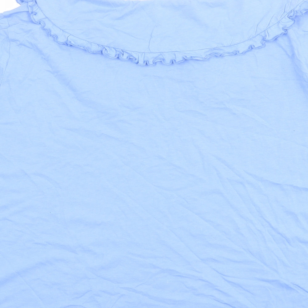 New Look Womens Blue 100% Cotton Basic T-Shirt Size 18 Collared