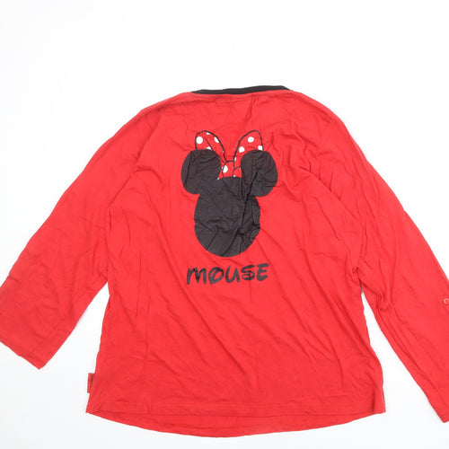 Disney Womens Red 100% Cotton Basic T-Shirt Size 18 Round Neck - Minnie Mouse