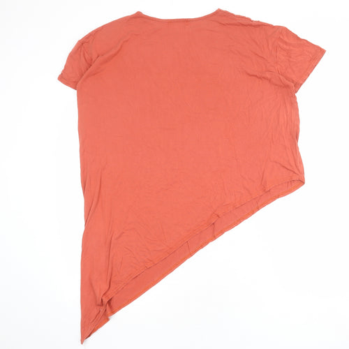 PRETTYLITTLETHING Womens Red Viscose Basic T-Shirt Size 8 Round Neck