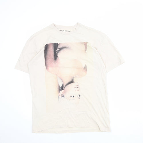 Ariana Grande Mens Beige Cotton T-Shirt Size XS Crew Neck