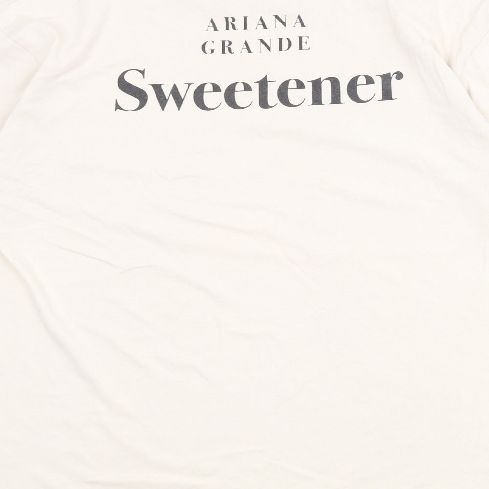 Ariana Grande Mens Beige Cotton T-Shirt Size XS Crew Neck