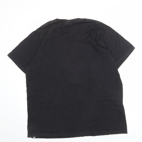 adidas Mens Black Cotton T-Shirt Size L Crew Neck