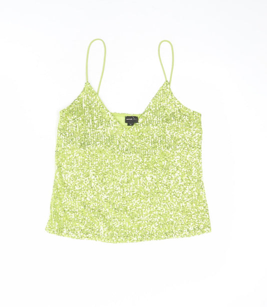 River Island Womens Green Polyester Camisole Tank Size 10 V-Neck
