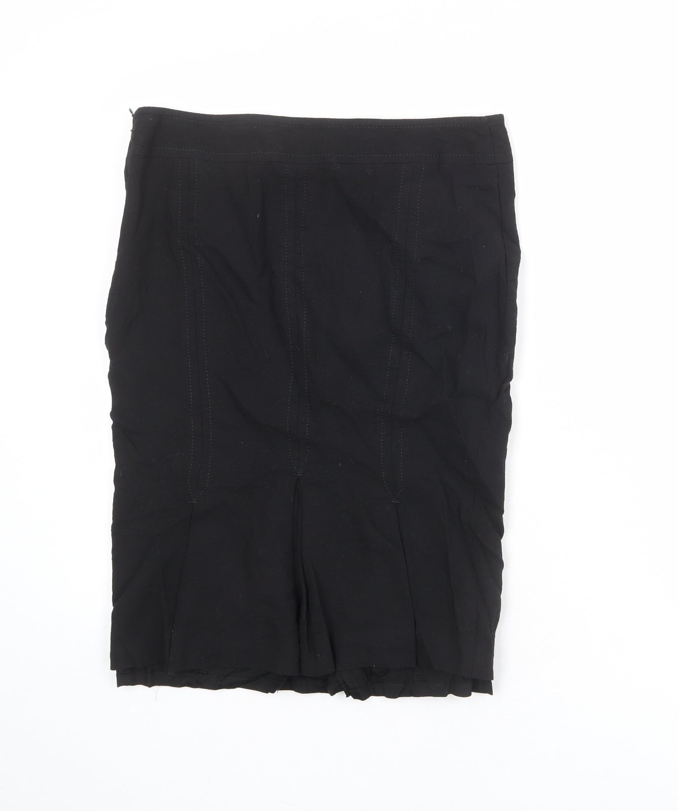 Karen Millen Womens Black Wool A-Line Skirt Size 12 Zip