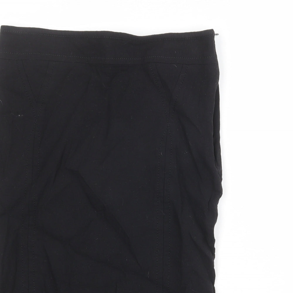 Karen Millen Womens Black Wool A-Line Skirt Size 12 Zip