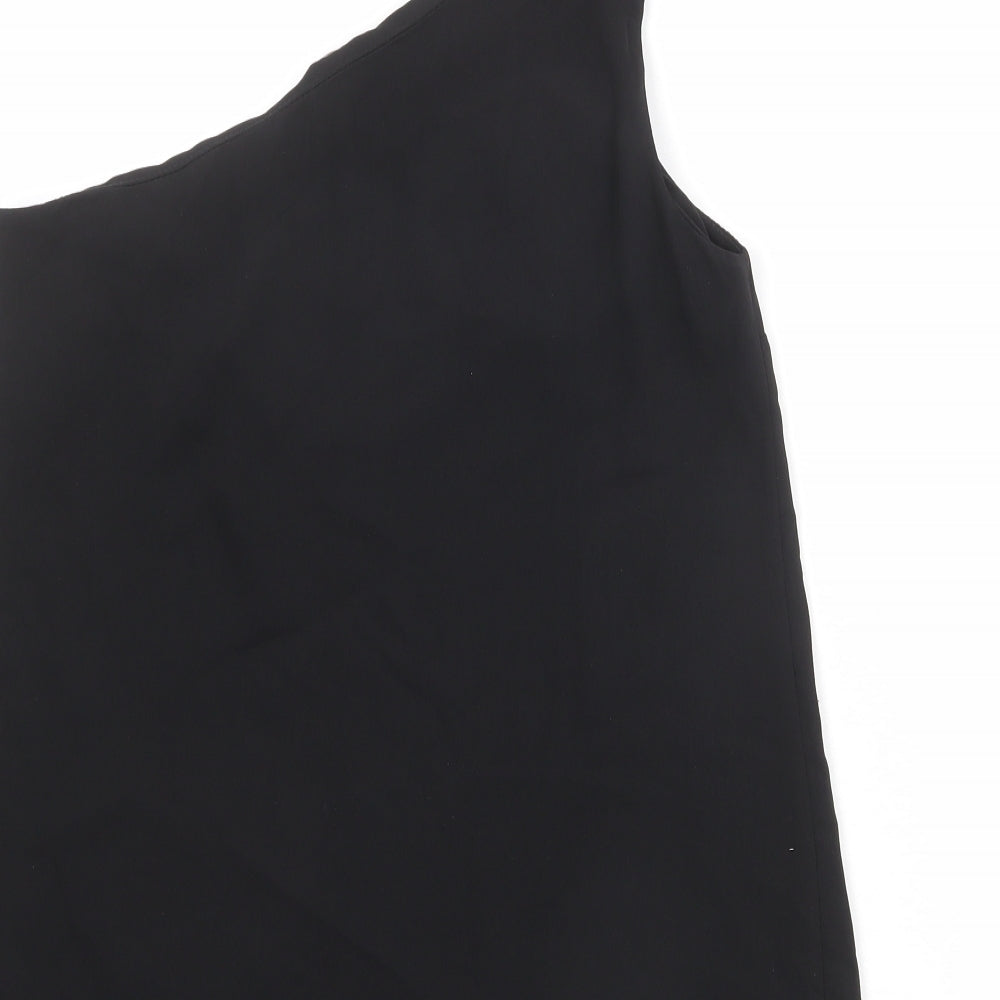 ASOS Womens Black Polyester Basic Tank Size 8 One Shoulder