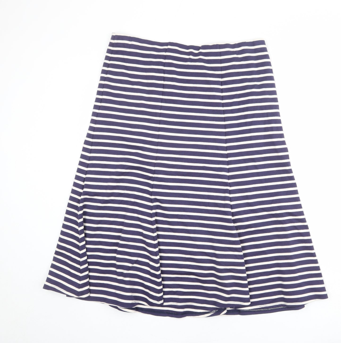 Renaissance Womens Blue Striped Cotton Swing Skirt Size 18