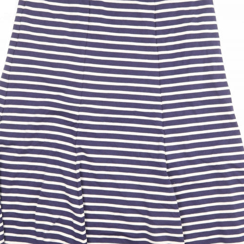 Renaissance Womens Blue Striped Cotton Swing Skirt Size 18