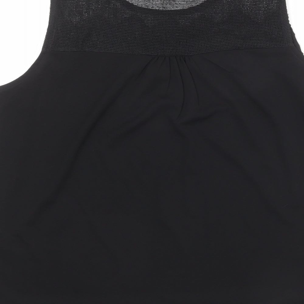 New Look Womens Black Polyester Basic Tank Size 16 Round Neck