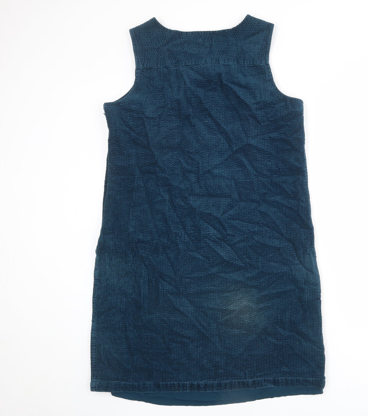 Seasalt Womens Blue Cotton Pinafore/Dungaree Dress Size 14 Round Neck Zip