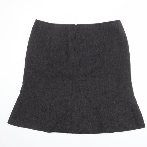 BHS Womens Black Polyester Swing Skirt Size 20 Zip