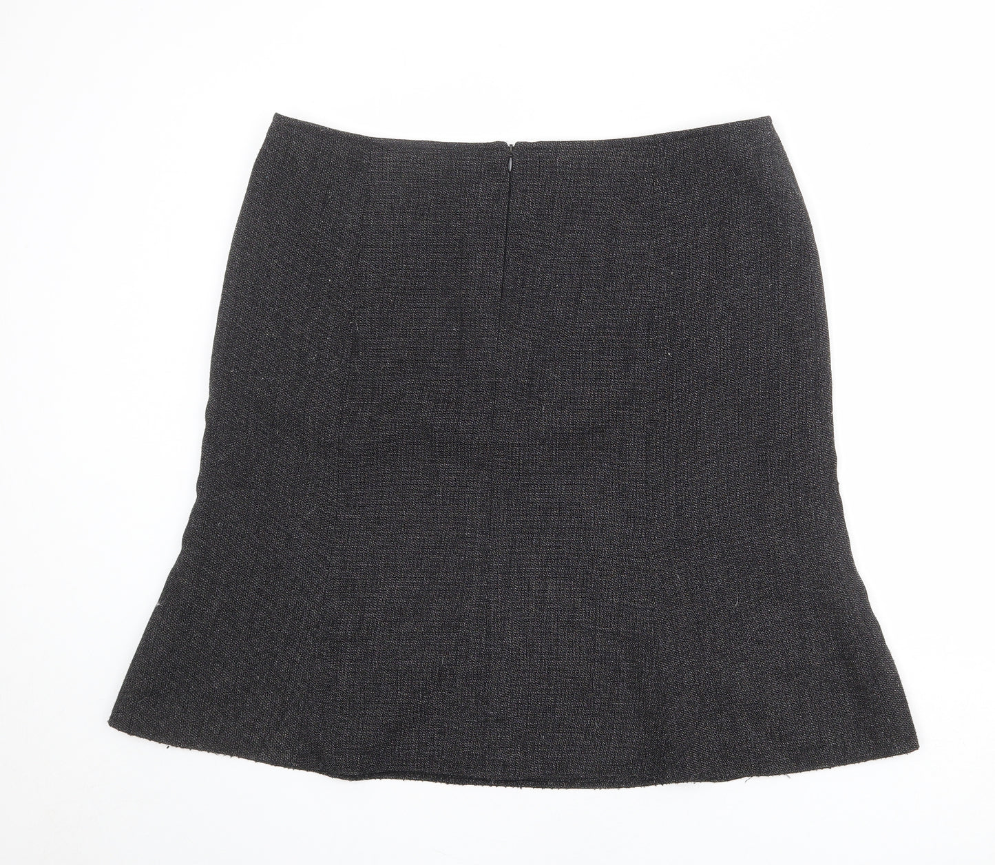 BHS Womens Black Polyester Swing Skirt Size 20 Zip
