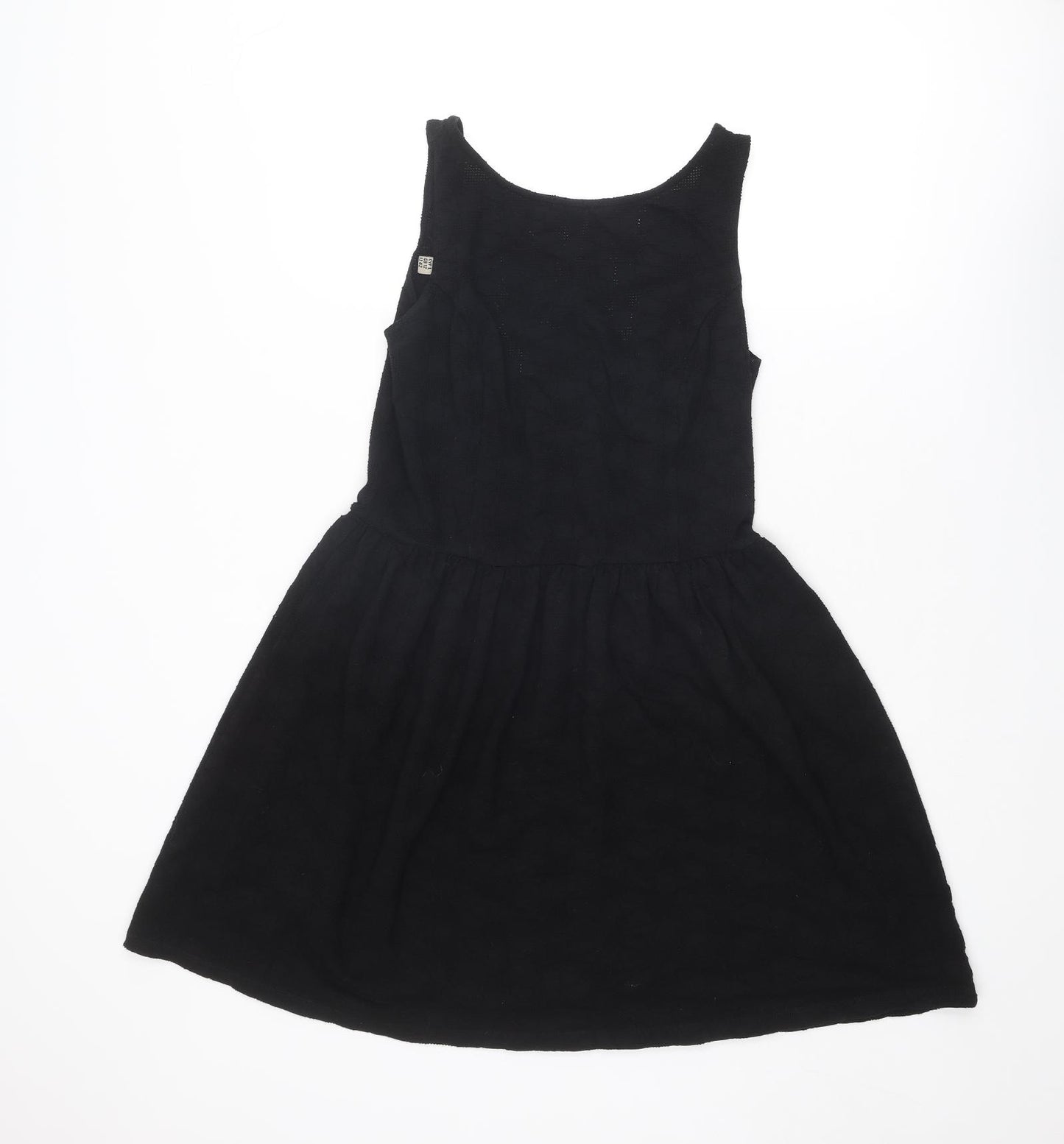 Attrattivo Womens Black Cotton Tank Dress Size 12 Scoop Neck Pullover