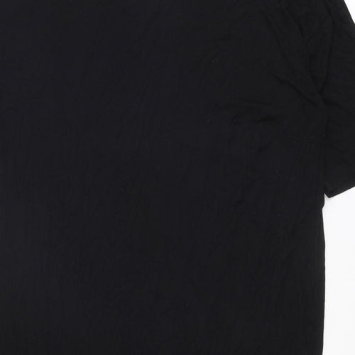 Monki Womens Black Viscose T-Shirt Dress Size L Crew Neck Pullover