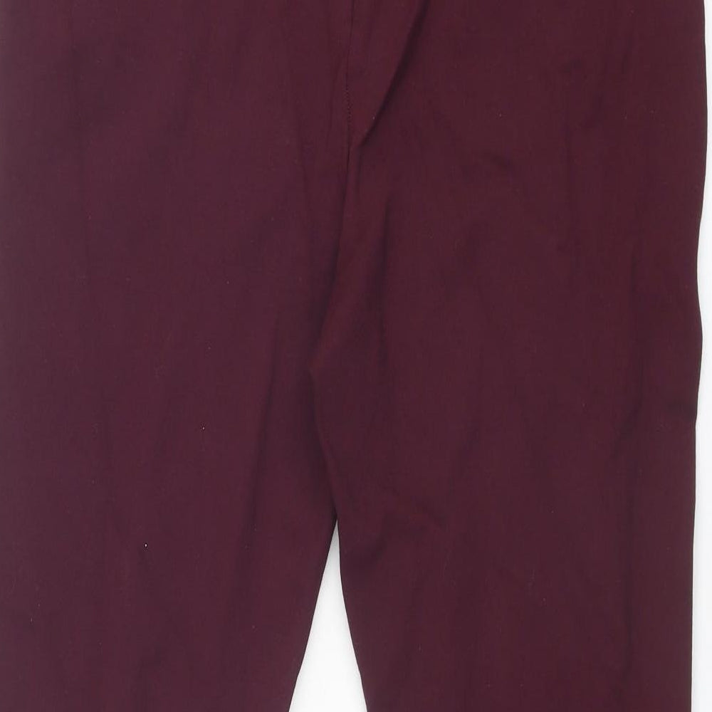 Marks and Spencer Womens Purple Viscose Trousers Size 12 L28 in Regular