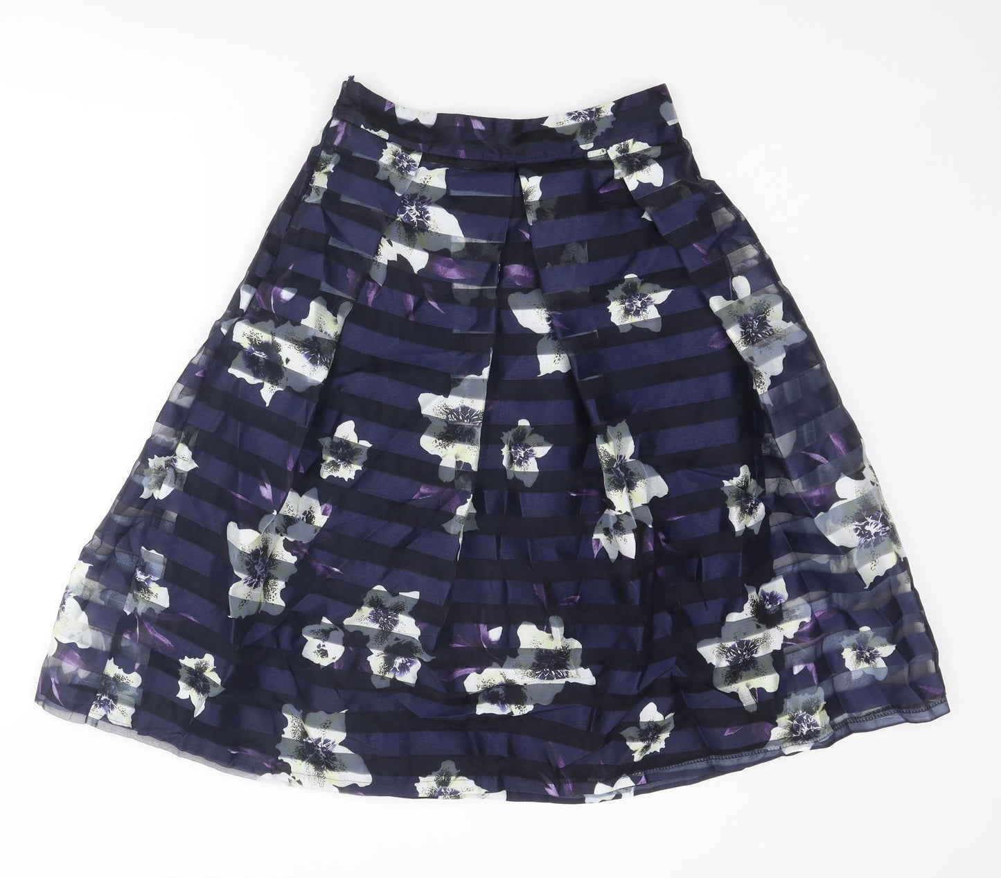 Apricot Womens Blue Geometric Polyester Tulip Skirt Size 12 Zip