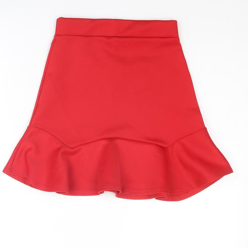 Nasty Gal Womens Red Polyester Skater Skirt Size 6