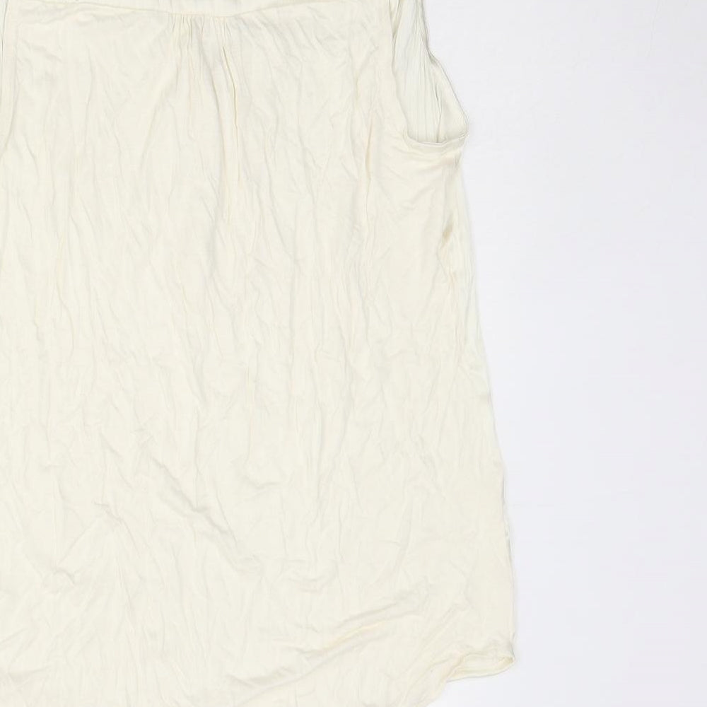 H&M Womens Ivory Polyester Basic Tank Size S V-Neck
