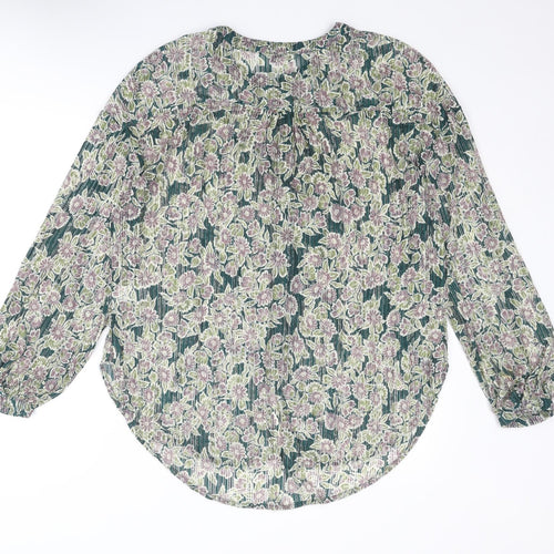 NEXT Womens Multicoloured Floral Nylon Basic Blouse Size 14 Round Neck