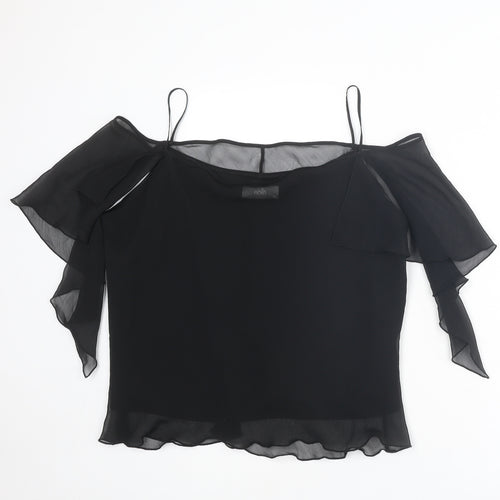 Wallis Womens Black Polyester Basic Blouse Size 18 Off the Shoulder