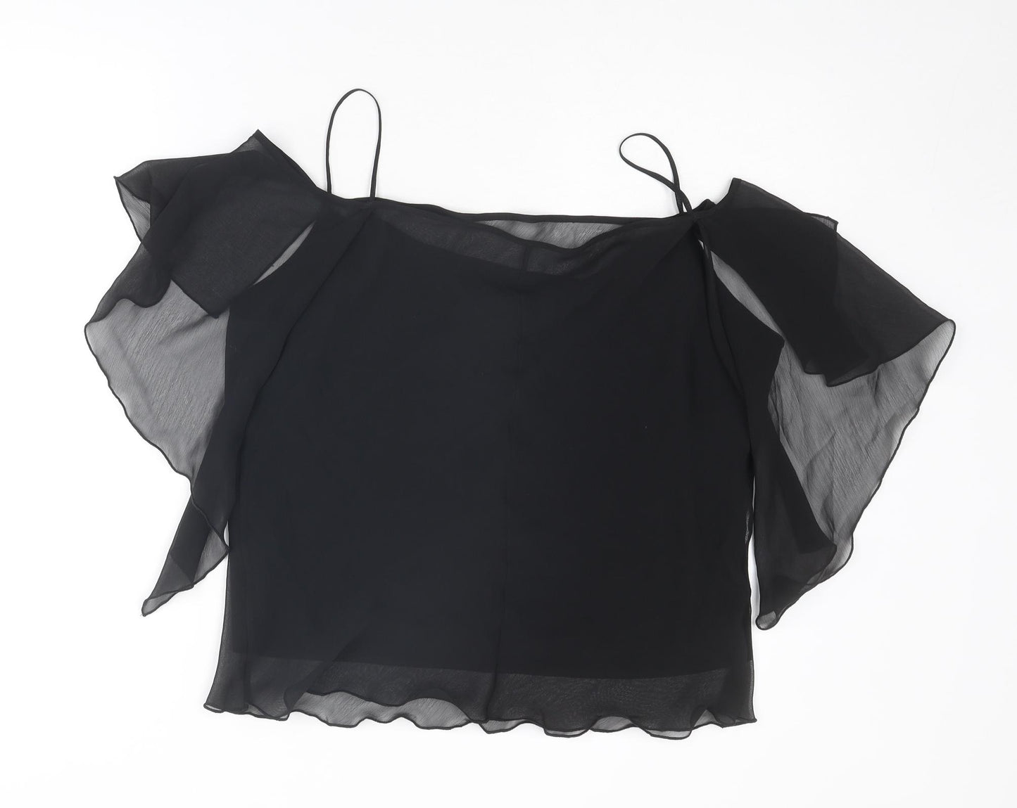 Wallis Womens Black Polyester Basic Blouse Size 18 Off the Shoulder