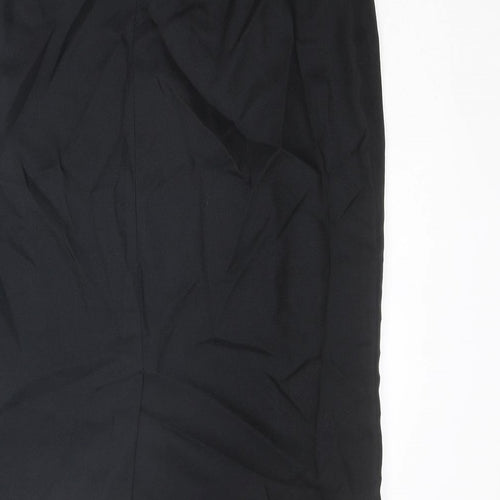 Jaeger Womens Black Silk Straight & Pencil Skirt Size 14 Zip