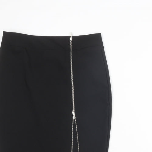 New Look Womens Black Polyester Straight & Pencil Skirt Size 12 Zip