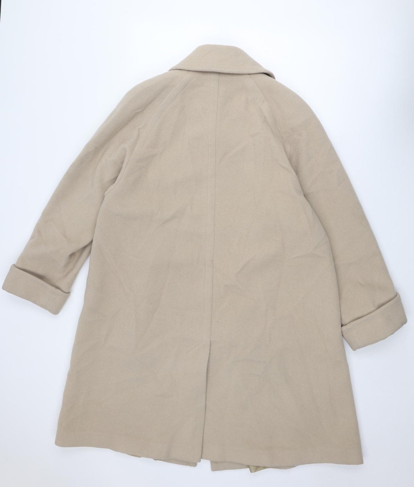 St Michael Womens Beige Overcoat Coat Size 14 Button