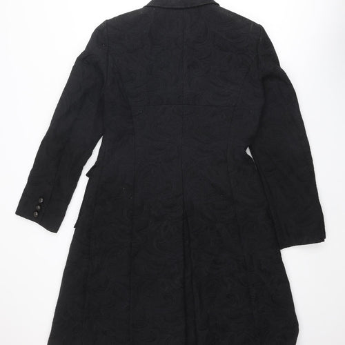 Betty Barclay Womens Black Geometric Pea Coat Coat Size 10 Button