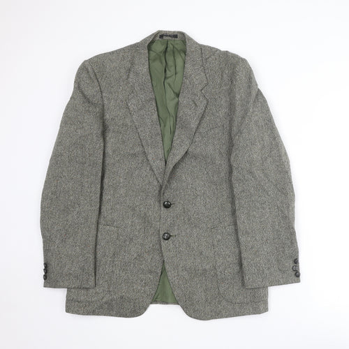 St Michael Mens Green Wool Jacket Blazer Size 42 Regular