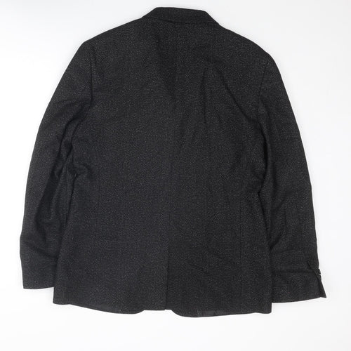 New Look Mens Black Wool Jacket Blazer Size 42 Regular
