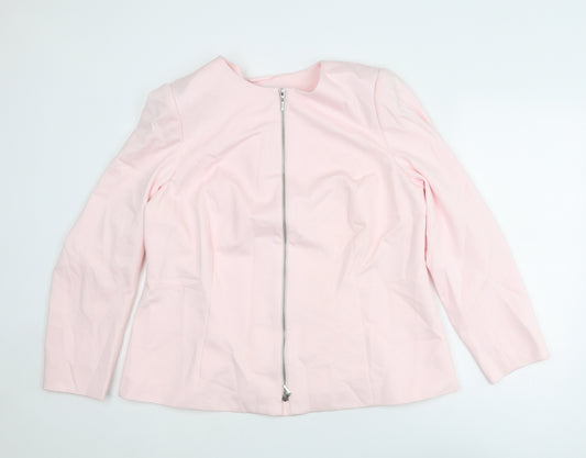 Madeline Womens Pink Jacket Size 22 Zip