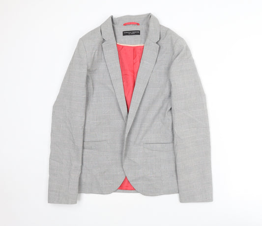 Dorothy Perkins Womens Grey Plaid Polyester Jacket Blazer Size 10