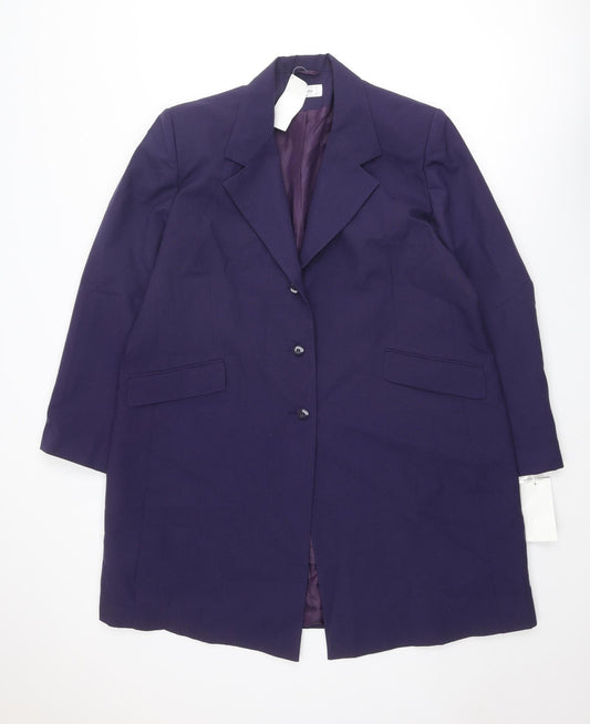 Agenda Womens Purple Jacket Blazer Size 22 Button - Longline