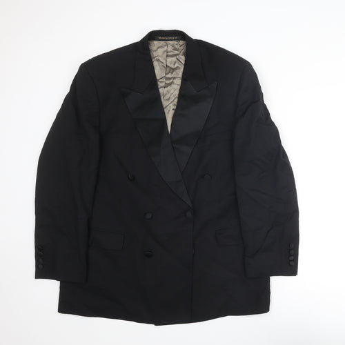 Marks and Spencer Mens Black Polyester Tuxedo Suit Jacket Size 44 Regular