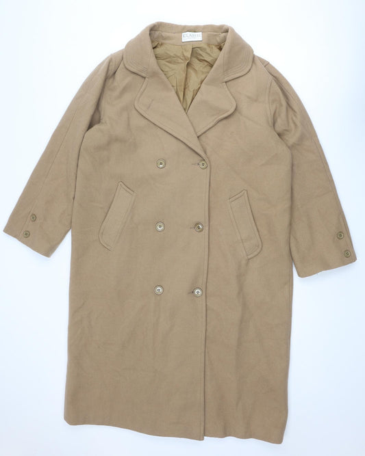 Classic Womens Beige Overcoat Coat Size 20 Button