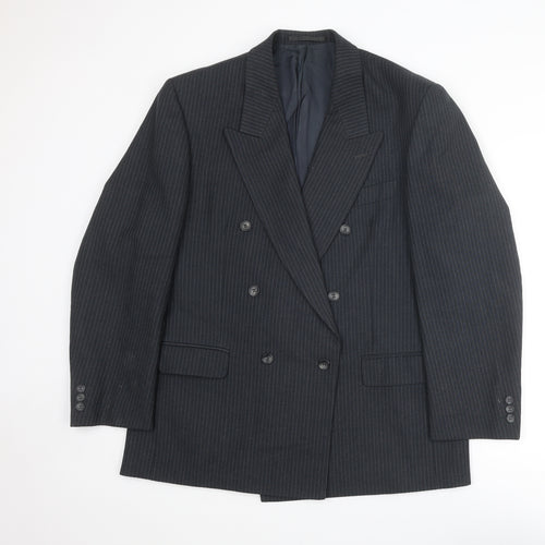 Daniel Drescott Mens Grey Striped Wool Jacket Suit Jacket Size 44 Regular