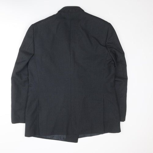 Daniel Drescott Mens Grey Striped Wool Jacket Suit Jacket Size 44 Regular